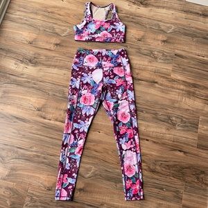 Maven Thread Matching Floral Workout Set, size S